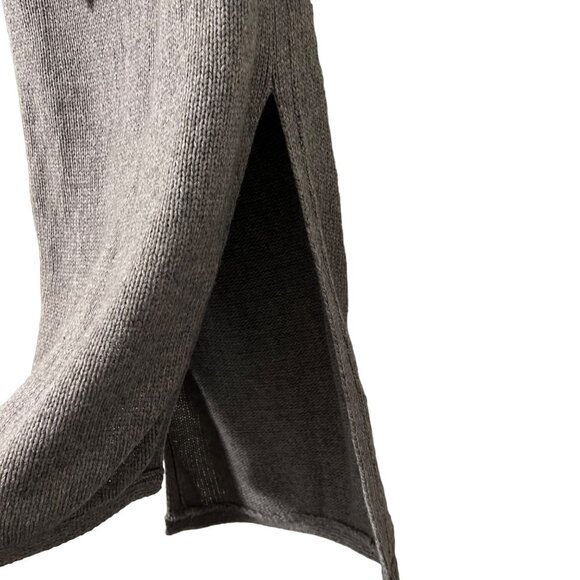 Anthro Nomad Morgan Carper Gray Fringe Sleeveless Side Slit Tunic Sweater M - Picture 3 of 6